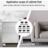 Furniture Feet Adjustable Metal Plastic Stainless Steel Cabinet Sofa Feet Coffee Table Table Legs Bed Feet Stainless Steel Wear-Resistant and Durable