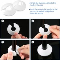 8 Pieces Radiator Pipe White Cover White Plastic Pipe Collars Pipe Decoration Cover for 16 mm Diameter Pipe