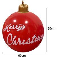 Christmas Ornaments Giant Inflatable Christmas Ball Decorated 23.6 Inch Outdoor Christmas PVC Inflatable Christmas Ball Decorations Inflatable Christmas Balls for Home Outdoor - 4 #
