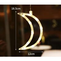 Christmas Window Lights, Hanging Christmas Window Light with Suction Cup, Battery Operated Hanging Lamp Decorations for The Holiday Store - Moon