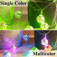 Solar Moroccan Christmas Lights Outdoor Waterproof 6M 40 LED, Solar Powered String Lights for Garden Yard Gazebos Camping Party Holiday (Coloful Light)