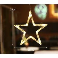 Christmas Window Lights, Hanging Christmas Window Light with Suction Cup, Battery Operated Hanging Lamp Decorations for The Holiday Store - Stars