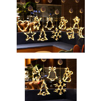 Christmas Window Lights, Hanging Christmas Window Light with Suction Cup, Battery Operated Hanging Lamp Decorations for The Holiday Store - Christmas tree