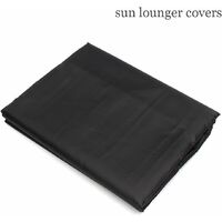 2 Pack Outdoor Sun lounger Deck Chair Cover 210D Waterproof Dustproof Oxford Fabric Sunbed Cover Garden Patio Furniture Protector Cover Black 200*70*40*68cm