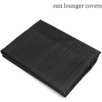 2 Pack Outdoor Sun lounger Deck Chair Cover 210D Waterproof Dustproof Oxford Fabric Sunbed Cover Garden Patio Furniture Protector Cover Black 208*76*41/79cm