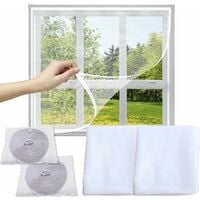 Mosquito Nets for Window, 2 Pieces Mosquito Net Window Screen Insect Screen with Adhesive Strips, Fly Bug Mosquito Mesh Screen Protector, White (2x1.5m)