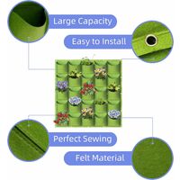 25 Pockets Hanging Planter Bags, Hanging Vertical Wall Mounted Plant Planting Grow Bags, Herb Garden Planter Outdoor Indoor Growing Bag, Gardening Vertical Greening Flower Container(1m*1m, Green)