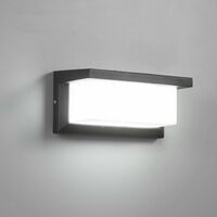 18W Led Wall Light Outside LED Wall Sconce IP65 Waterproof Square Metal Bulkhead Lights Exterior Wall Lighting Fixture Cool White Outdoor Wall Lamp for Patio Balcony Garage Workshop A++