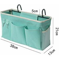 Bed Organiser Bed Bag with Hanging Hook Cabin Bed Storage Bag for Book, Magazine, Mobile Phone, Headphones Bed Storage (green)