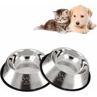 Pet Deluxe Dog Bowls Stainless Steel Dog Bowl with Non Spill Skid Resistant  Silicone Mat 12 oz Double Pet Bowls Feeder Bowl for Dogs Cats and Pets (S)  : : Pet Supplies