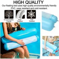 Water Hammock, Swimming Pool Beach Floating Recliner Inflatable Water Hammock Floating Bed Lounge Chair Drifter Swimming Pool Beach Float for Adult (blue)
