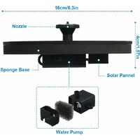 Solar Water Fountain 1.4W Solar Fountain Pump with 4 support rods and 6 Styles Solar Powered Water Feature for Garden, Bird Bath, Pond, Pool, Lawn, Patio Decoration