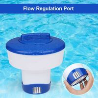 Floating Chlorine Dispenser, 7 Inch Pool Chemical Dispenser for Pool Chlorine Tablets or Clear water Chlorine Granules, Adjustable Chemical Floater for Hot Tubs Spa or Pool Cleaning