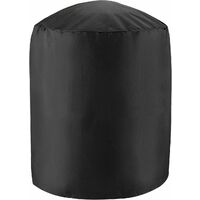 Round Barbecue Grill Cover, Oxford Cloth Waterproof Dust-proof Anti-UV Outdoor BBQ Grill Protector Black 71x73cm