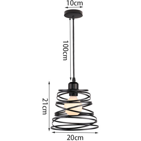 Vintage Ceiling Pendant Light Metal Spiral Cage Chandelier Indoor ...