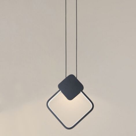 LED Modern Industrial Pendant Ceiling Light Metal Hanging Lamp Black Indoor Chandelier Neutral Light