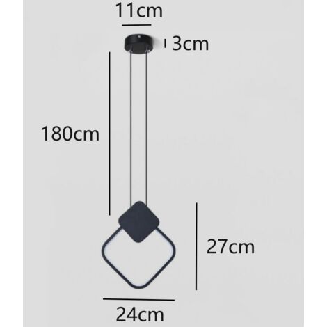 LED Modern Industrial Pendant Ceiling Light Metal Hanging Lamp Black Indoor Chandelier Neutral Light