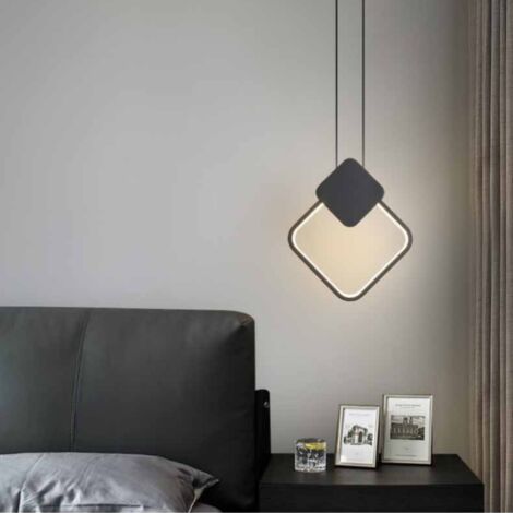 LED Modern Industrial Pendant Ceiling Light Metal Hanging Lamp Black Indoor Chandelier Neutral Light