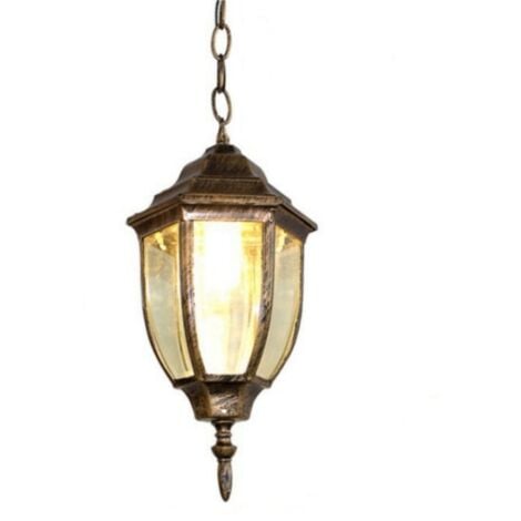 Retro Pendant Light Antique Glass Ceiling Hanging Light Shade Indoor Outdoor Chandelier Bronze Ø16CM