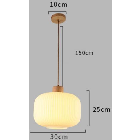 Modern Pendant Light Round Glass Hanging Lamp Shade Adjustable Ceiling Lamp for Kitchen Dining Room Ø30CM