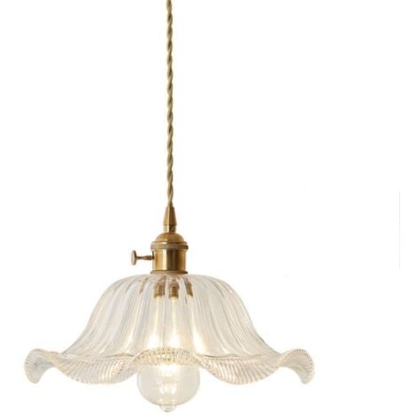 Industrial Vintage Pendant Lamp Glass Metal Ceiling Hanging Light Adjustable Chandelier for Loft Kitchen Coffee Transparente