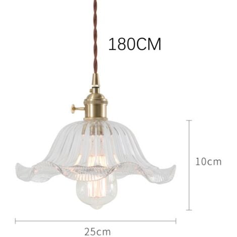 Industrial Vintage Pendant Lamp Glass Metal Ceiling Hanging Light Adjustable Chandelier for Loft Kitchen Coffee Transparente