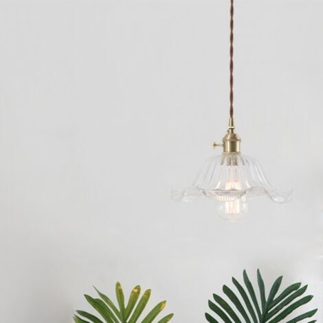 Industrial Vintage Pendant Lamp Glass Metal Ceiling Hanging Light Adjustable Chandelier for Loft Kitchen Coffee Transparente