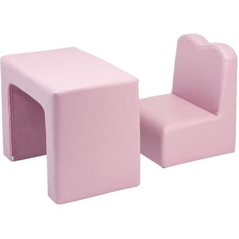 Modern 2 in 1 children sofa set multifunctional children armchair play room bedroom home decoration - Pink