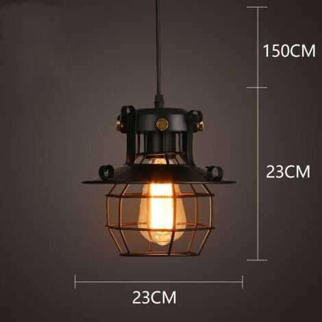 Industrial Retro Ceiling Pendant Light Metal Cage Hanging Lighting Lampshade Adjustable Chandelier Fixture 3PCS