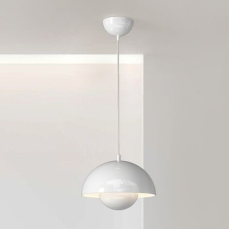 Modern Pendant Light Metal Ceiling Lamp Indoor Hanging Lamp Adjustable Chandelier White Lampshade Ø23CM