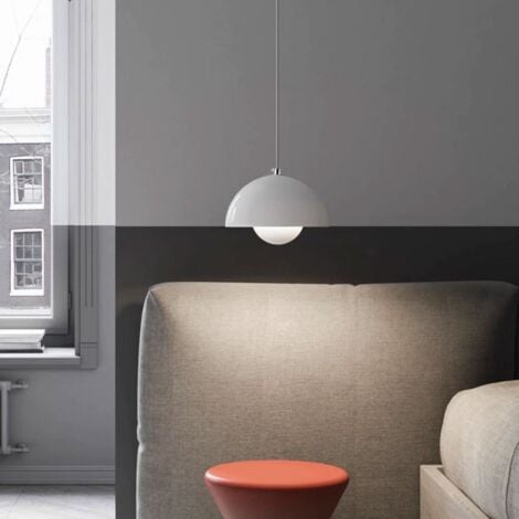 Modern Pendant Light Metal Ceiling Lamp Indoor Hanging Lamp Adjustable Chandelier White Lampshade Ø23CM