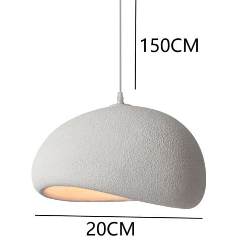 Vintage Pendant Light Creative Ceiling Lamp Shade Adjustable Hanging Light White for Kitchen Island Bar Cafe Ø20CM