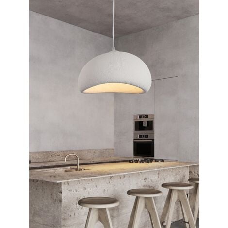 Vintage Pendant Light Creative Ceiling Lamp Shade Adjustable Hanging Light White for Kitchen Island Bar Cafe Ø20CM