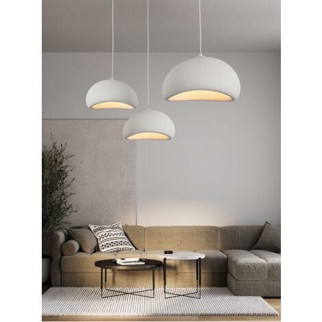 Vintage Pendant Light Creative Ceiling Lamp Shade Adjustable Hanging Light White for Kitchen Island Bar Cafe Ø20CM