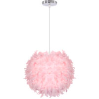 Modern Ceiling Pendant Light Adjustable Hanging Lamp Indoor Chandelier Fluffy Feather Lamp Shade Pink