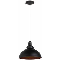 Creative Wrought Iron Pendant Light, Retro Industrial Chandelier Lighting Living Room Bathroom Light Ø29cm - Black - Black