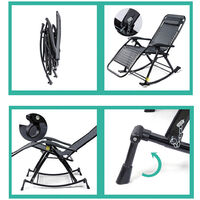 Garden rocking chair folding recliner outdoor zero gravity seat sun rocking chair, outdoor leisure camping patio deck