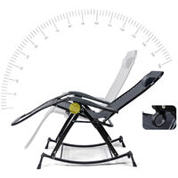 Garden rocking chair folding recliner outdoor zero gravity seat sun rocking chair, outdoor leisure camping patio deck