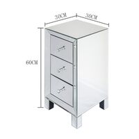 Modern interior bedside table mirrored glass locker 3 drawers bedside table bedroom office furniture Silver - Silver