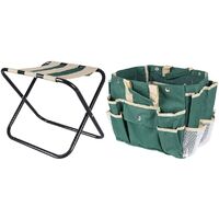 Multifunctional garden kneeler tool bag, portable outdoor gardening tool bag folding chair garden tools storage bag