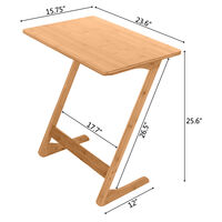 Modern Z type simple side table bedside computer table sofa lazy table bedroom living room - Wood color