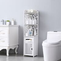 Bathroom waterproof storage cabinet floor type home storage high cabinet bedroom corridor White - White