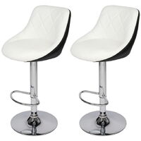 2 pcs modern bar stool adjustable height 360°rotating bar stool kitchen counter White - White