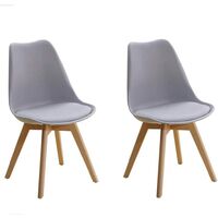 4 pcs Tulip Chair Indoor Leisure Creative Simple Fashion Solid Wood Dining Chair Living Room Office Gray - Grey