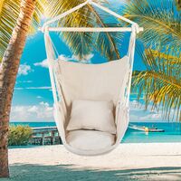 Cotton canvas swing pillow hanging chair outdoor garden travel hanging chair Beige - Beige