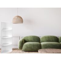 4 layer corner bookshelf solid wood fan-shaped floor-to-ceiling multifunctional storage rack White - White