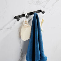 Modern bathroom towel hook stainless steel wall-mounted coat hook bathroom kitchen Black - Black