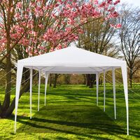 5 sided waterproof portable outdoor pergola garden courtyard party camping wedding beach tent 3*9M - White