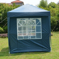 Portable waterproof tent garden party wedding beach camping tent with window 2x2M - Navy blue