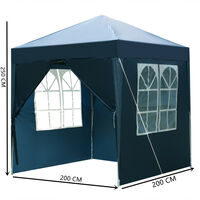 Portable waterproof tent garden party wedding beach camping tent with window 2x2M - Navy blue
